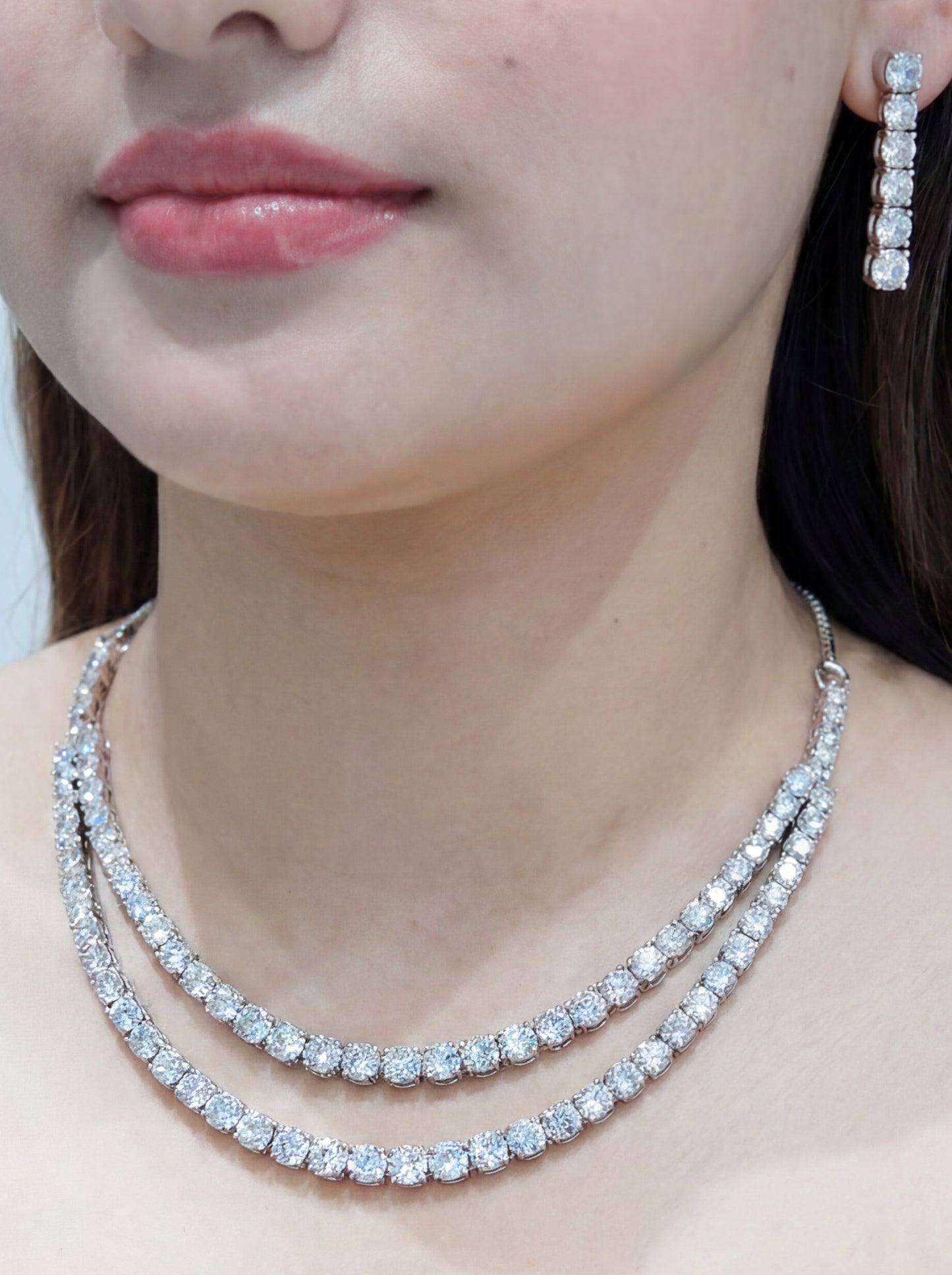 Star Cut Tennis Necklace Grade-5 Stone