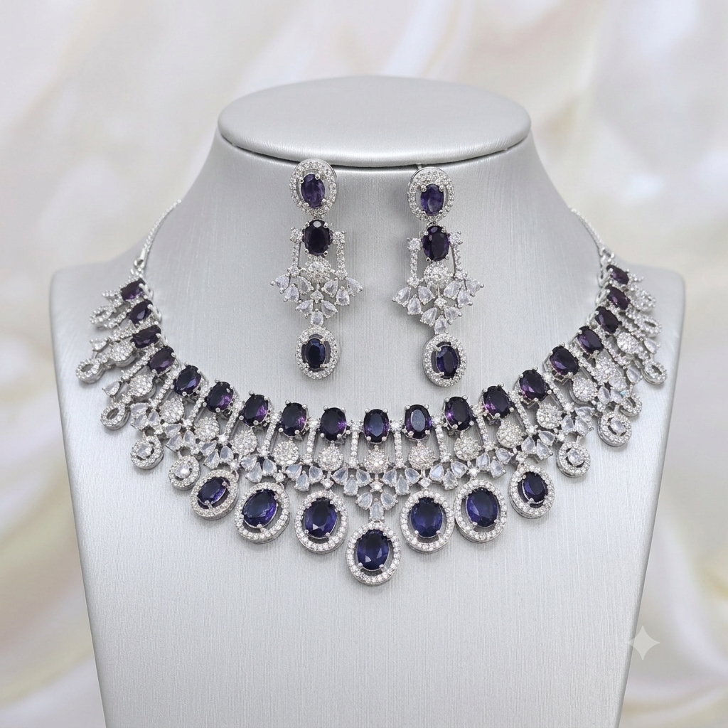 Kiyana Silver Bridal Necklace