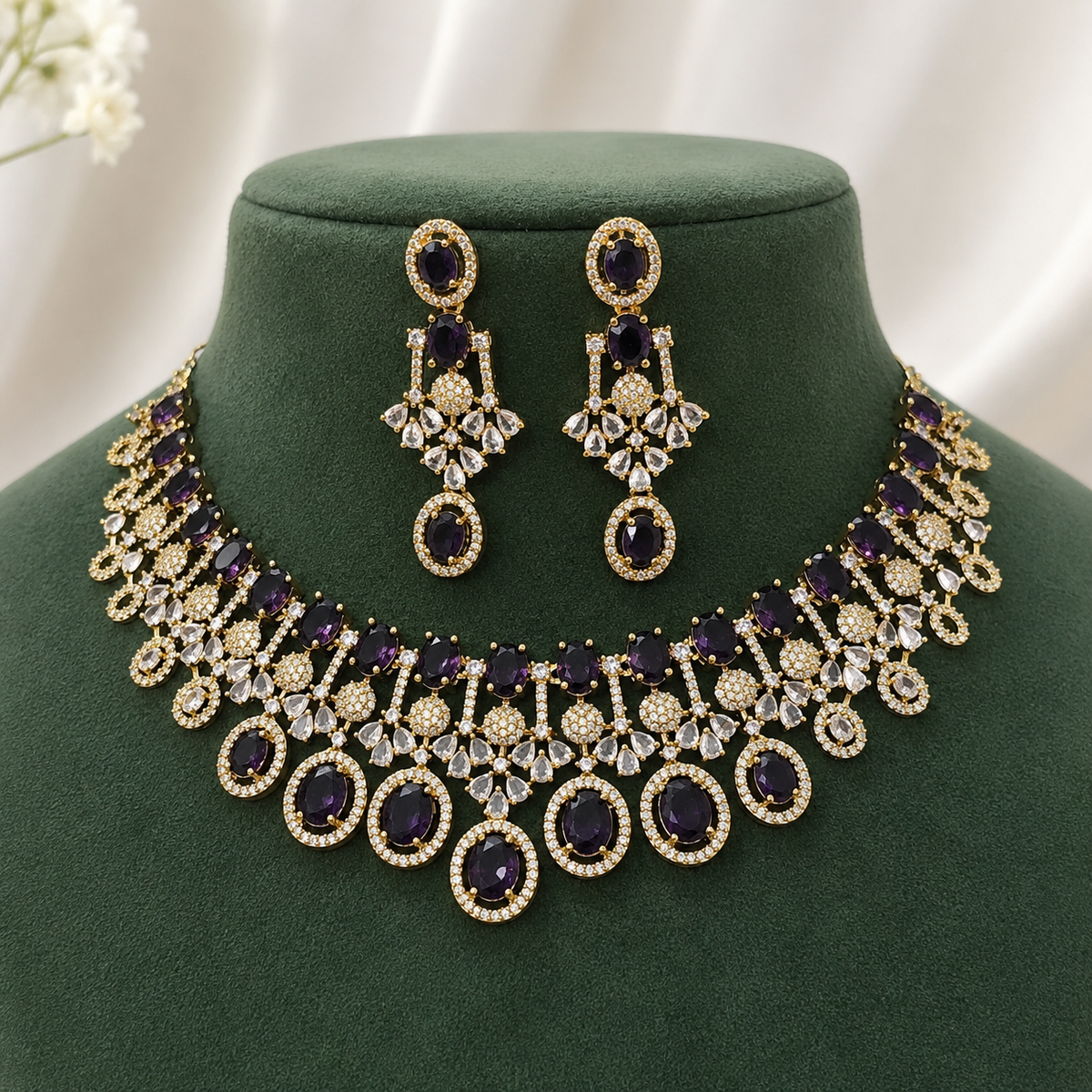 Kiyana Silver Bridal Necklace
