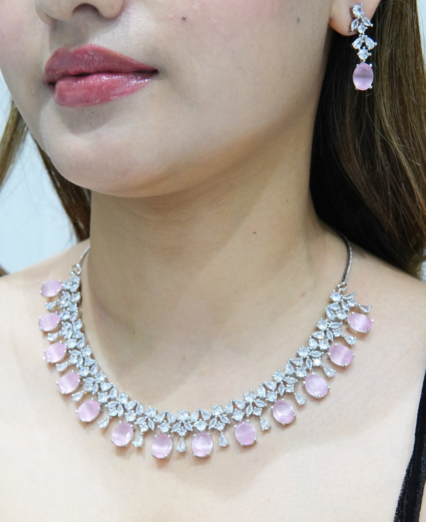 Miraya Star Cut Silver Necklace