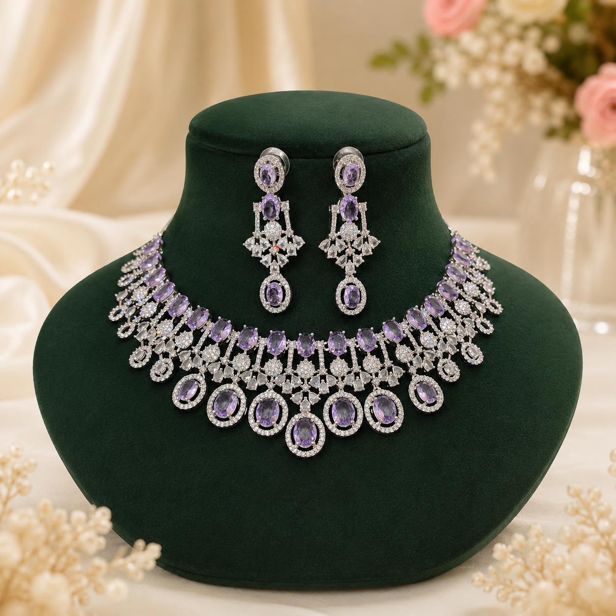 Kiyana Silver Bridal Necklace
