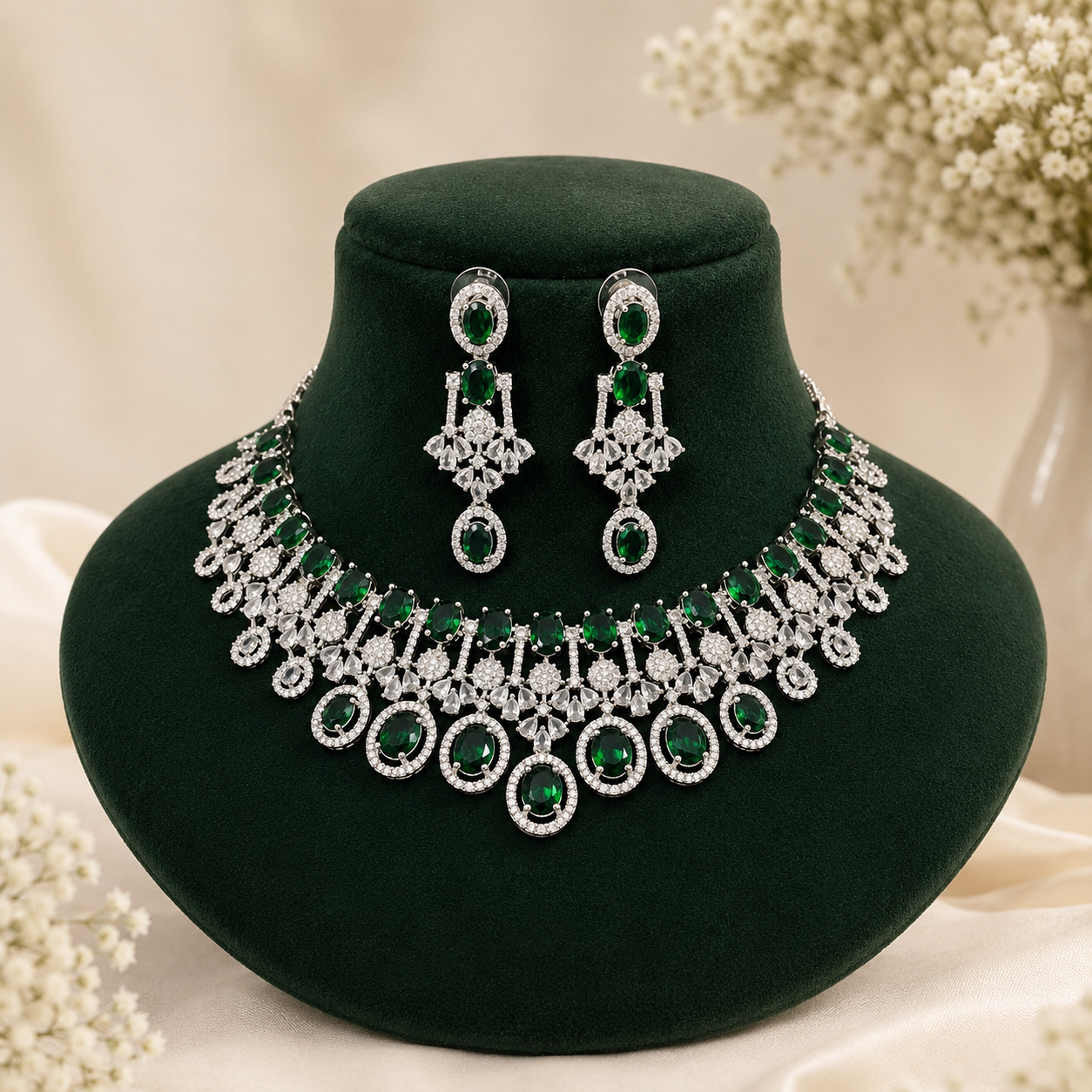 Kiyana Silver Bridal Necklace