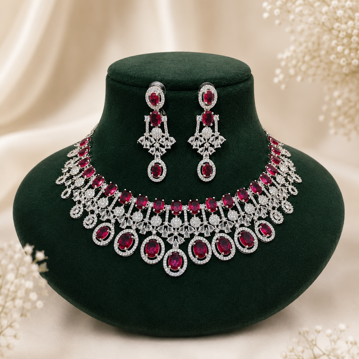 Kiyana Silver Bridal Necklace