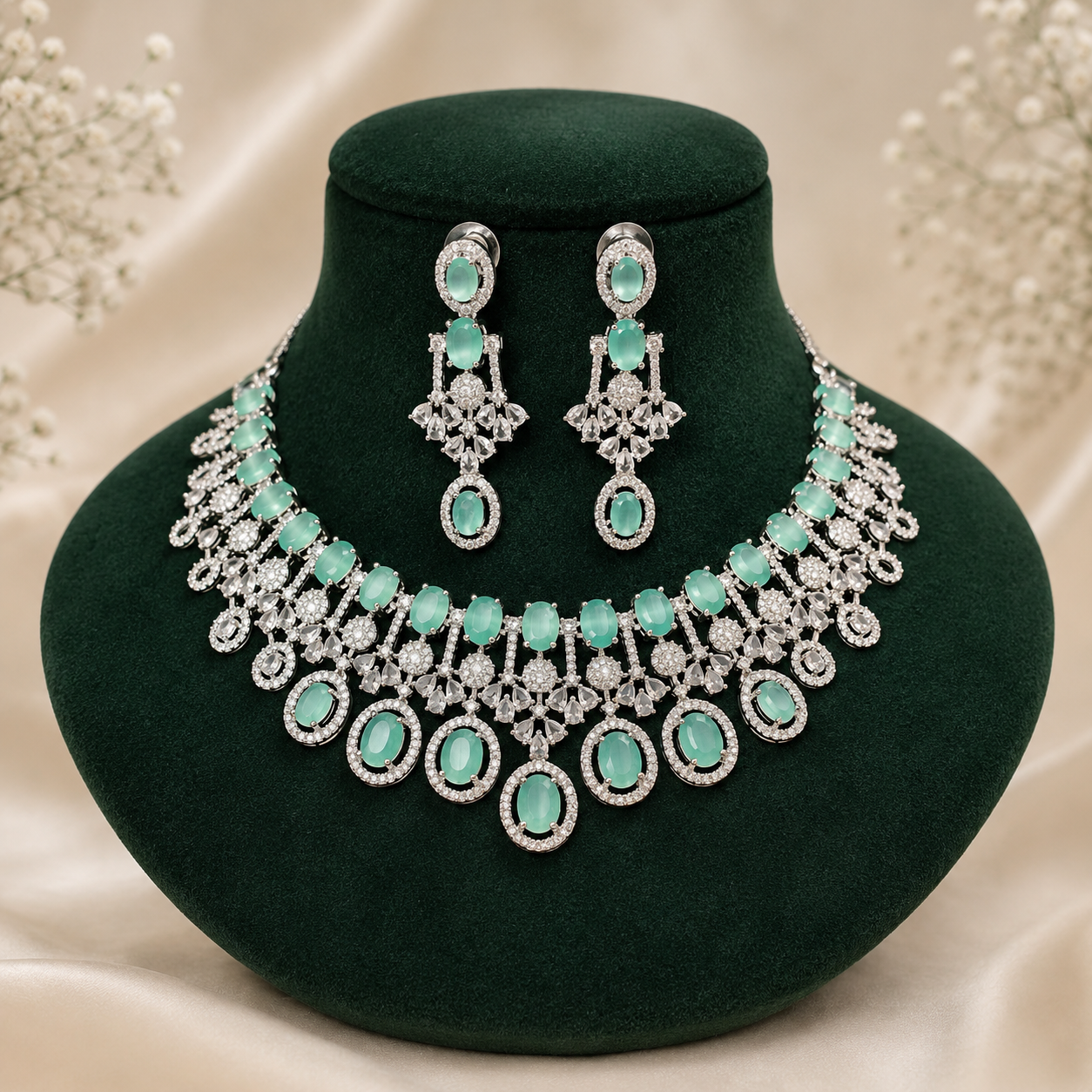 Kiyana Silver Bridal Necklace