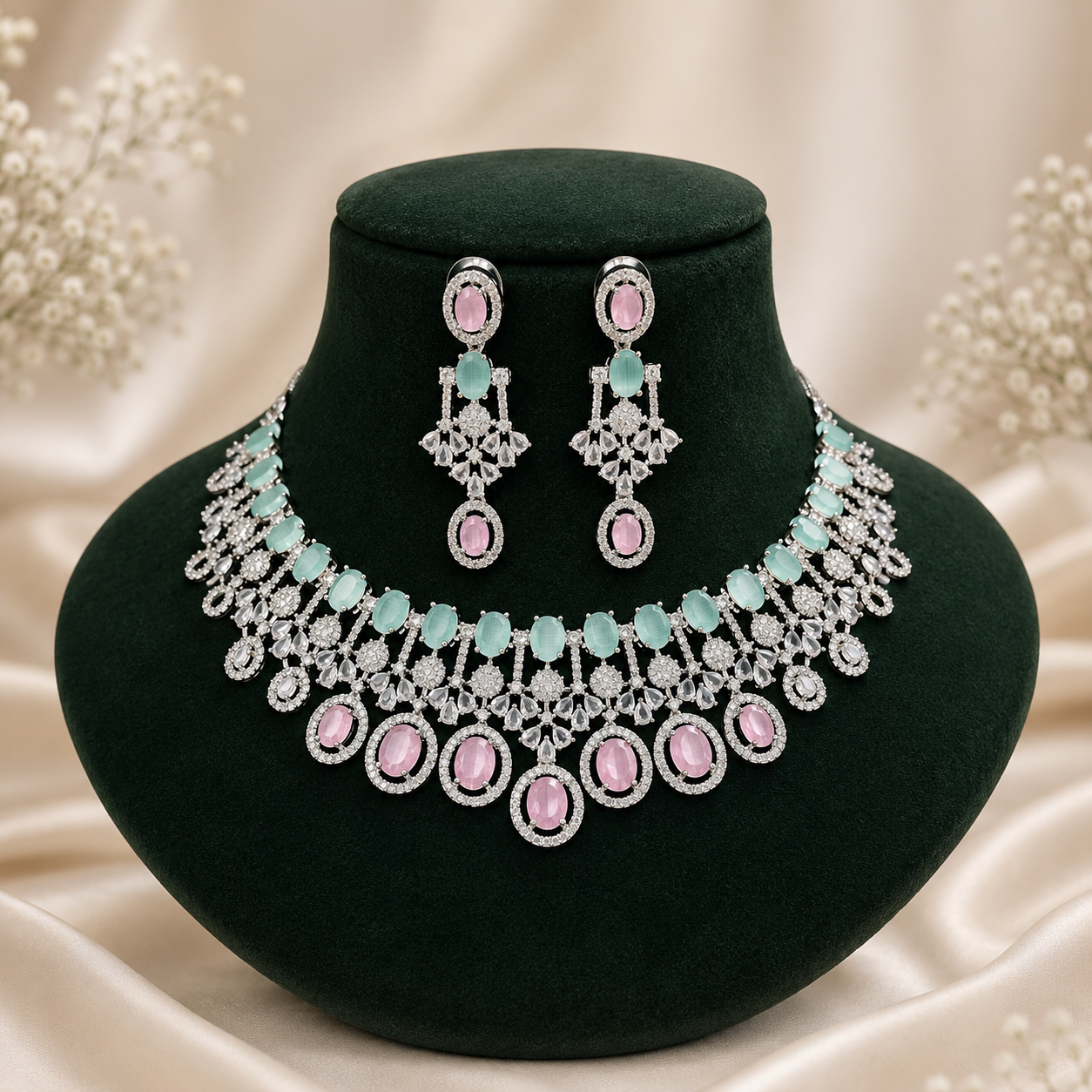Kiyana Silver Bridal Necklace