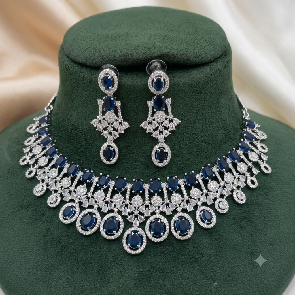 Kiyana Silver Bridal Necklace