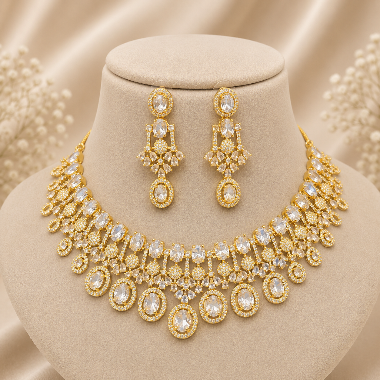 Kiyana Silver Bridal Necklace