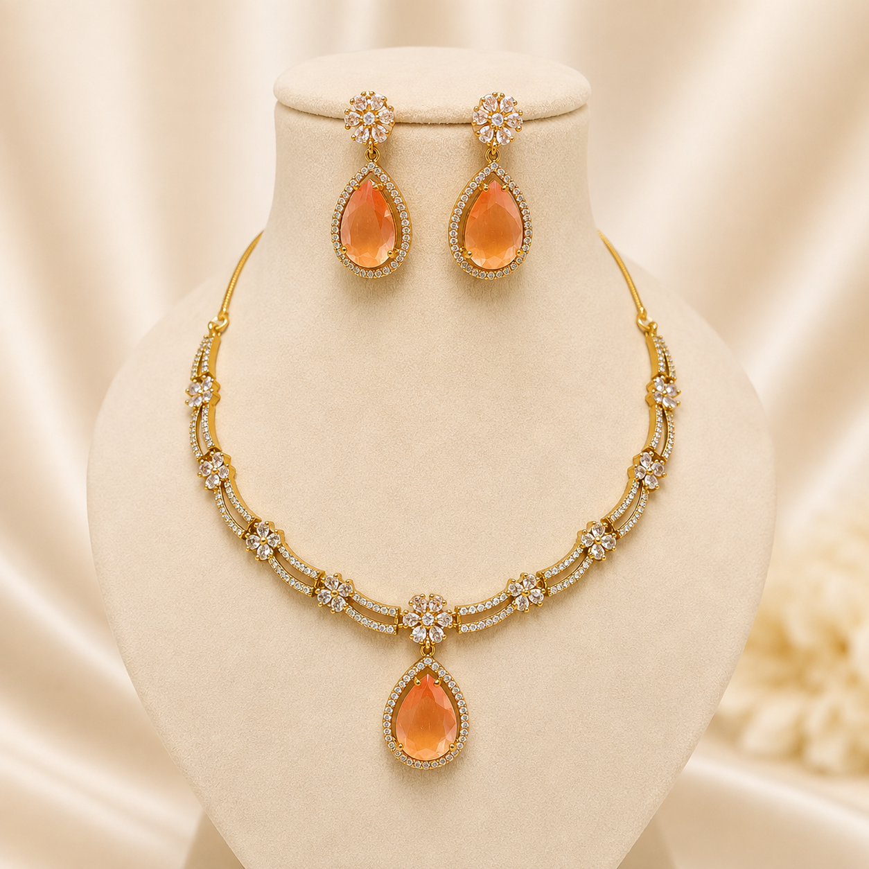 Mahira Victorian Mehendi Drop Necklace